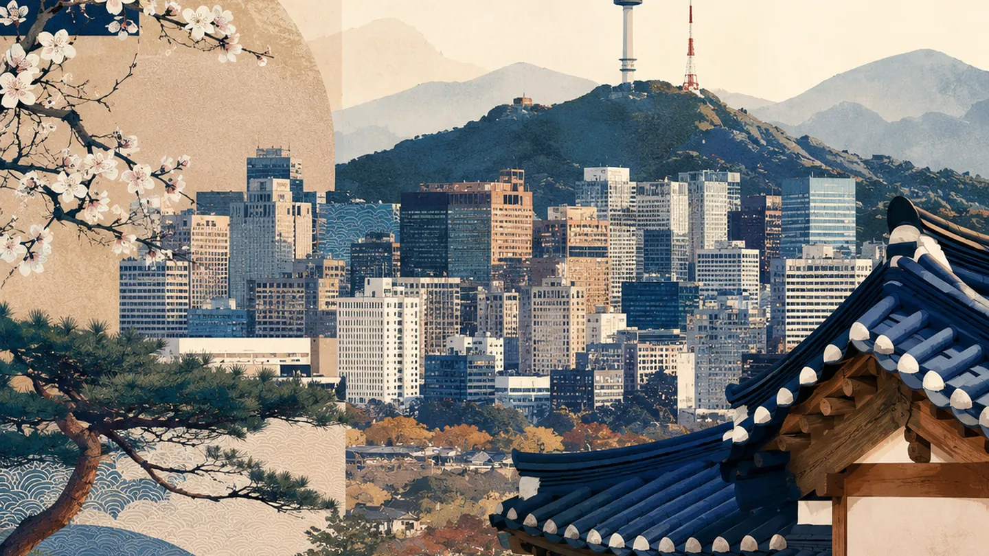 Ink-wash mountains in Korea