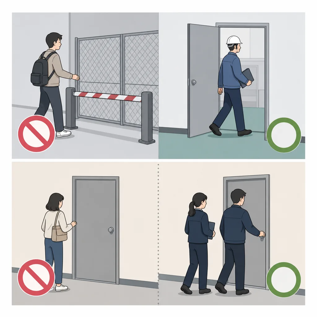 chulipgeumji meaning explained with no entry and staff only signs in Korea