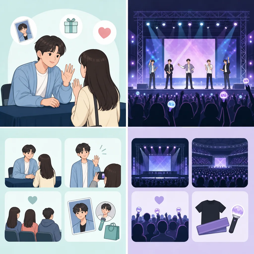 fan meeting vs concert comparison chart for K-pop events in Korea