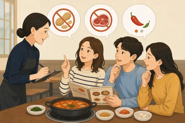Korean Phrases for Allergies, Spice Level, and Food Restrictions-알레르기 있어요, 고기 빼주세요, 덜 맵게