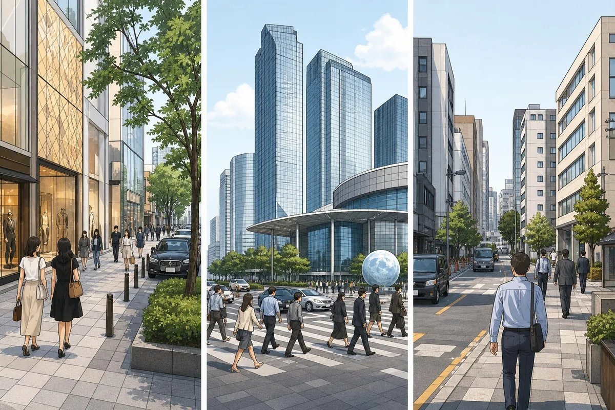 Apgujeong Cheongdam Samseong Yeoksam street comparison in gangnam