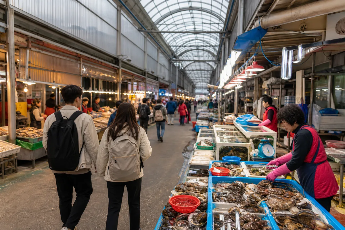 Gangneung vs Sokcho showing Sokcho Central Market and Seoraksan access
