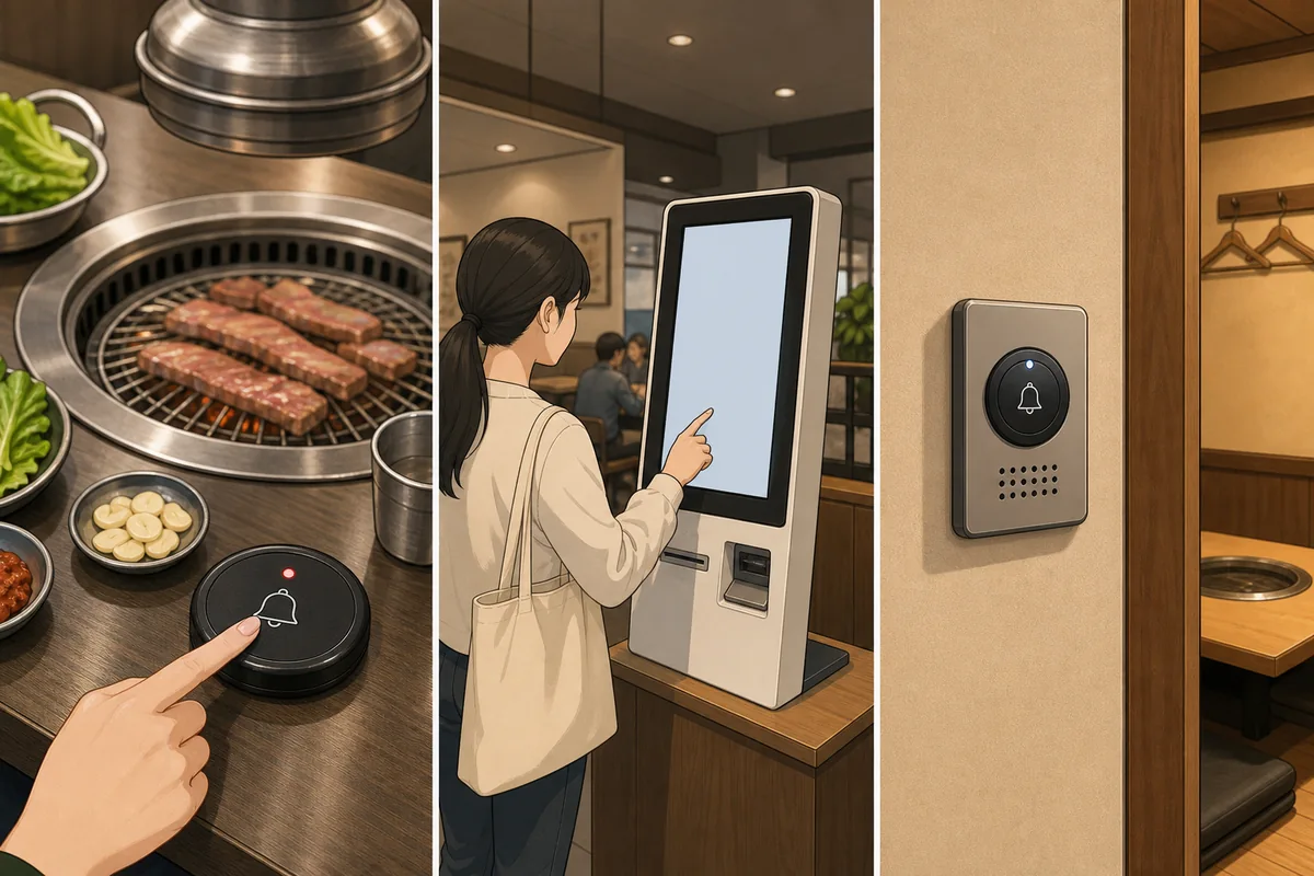 different Korean restaurant button setups for hulbel meaning and related ordering systems