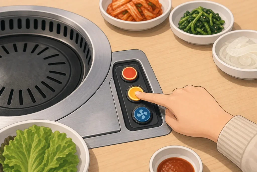 hulbel meaning in a Korean restaurant table button setup