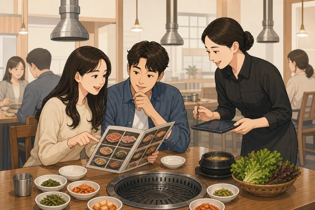 jumun guide to ordering food in a Korean restaurant for foreigners