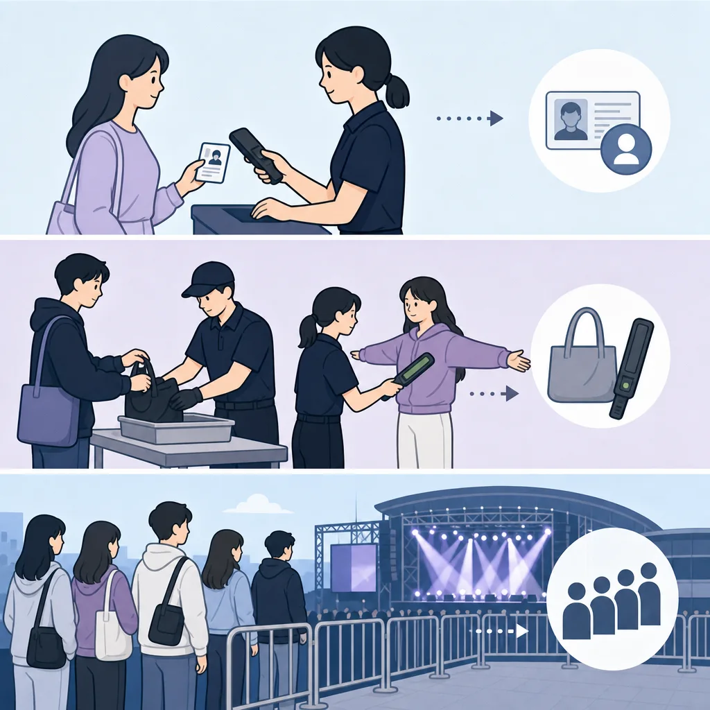 k pop concert entry rules overview of ticket check, identity verification, and waiting line