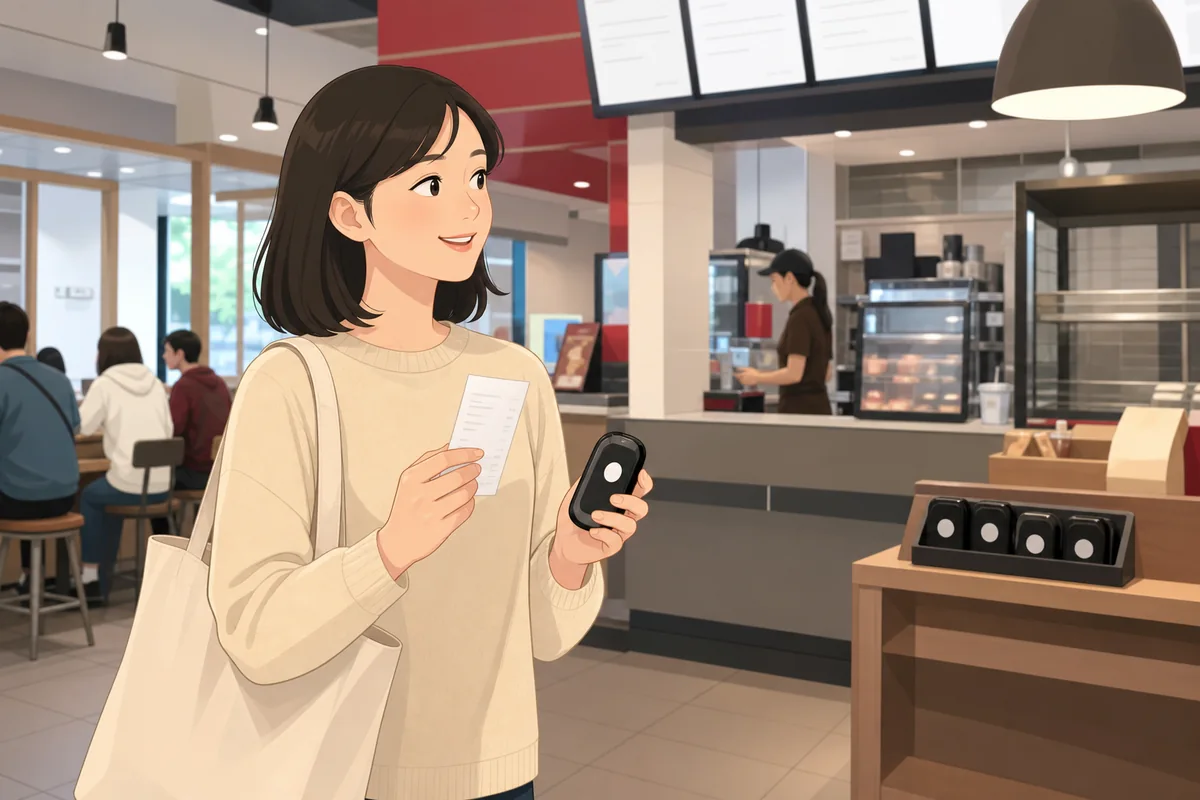 kiosk in korea receipt number and pickup waiting screen after payment