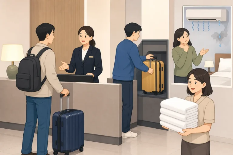 Korean Hotel Phrases for Check-In, Luggage, and Room Problems-체크인, 짐 맡기기, 방 문제, 수건 요청