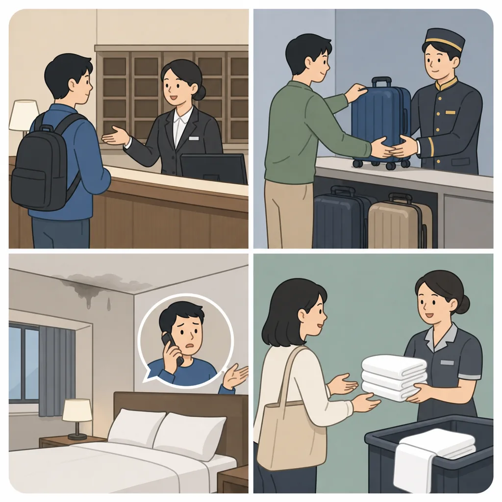 korean hotel phrases quick guide for check-in luggage problems and towel requests