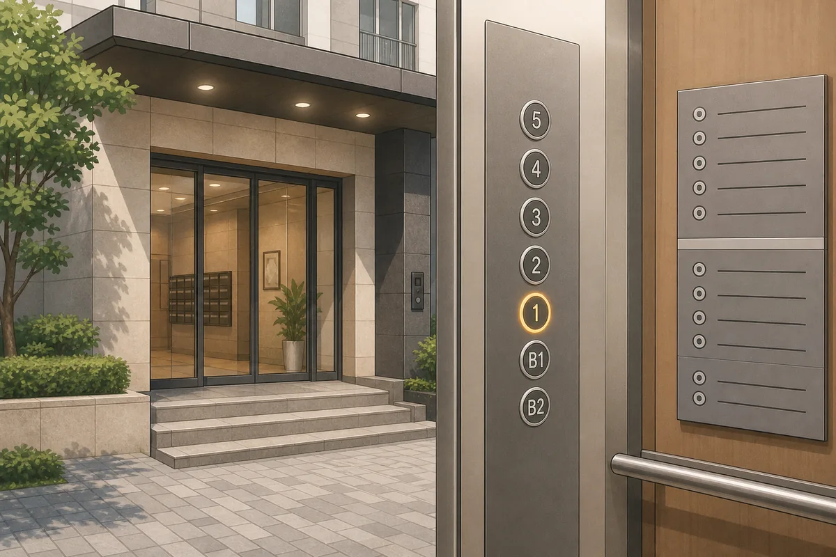 Korean numbers for travelers showing B1, B2, and room number signs in a building