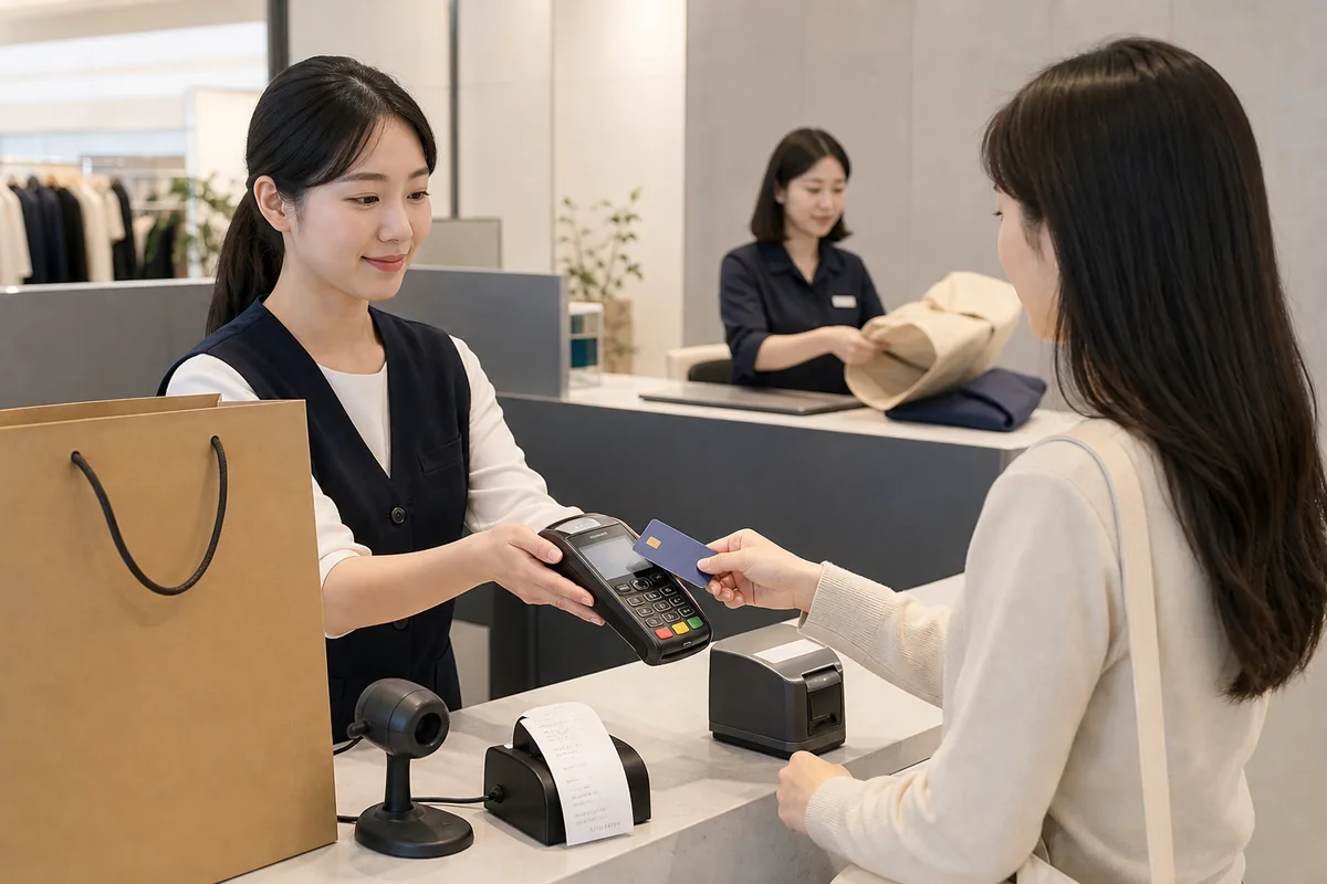 korean shopping phrases for tourists asking about refund rules near a cashier counter