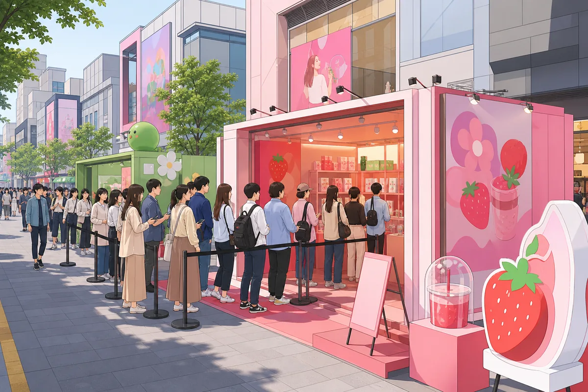 korean streets change quickly in a mixed block of old shop and new building