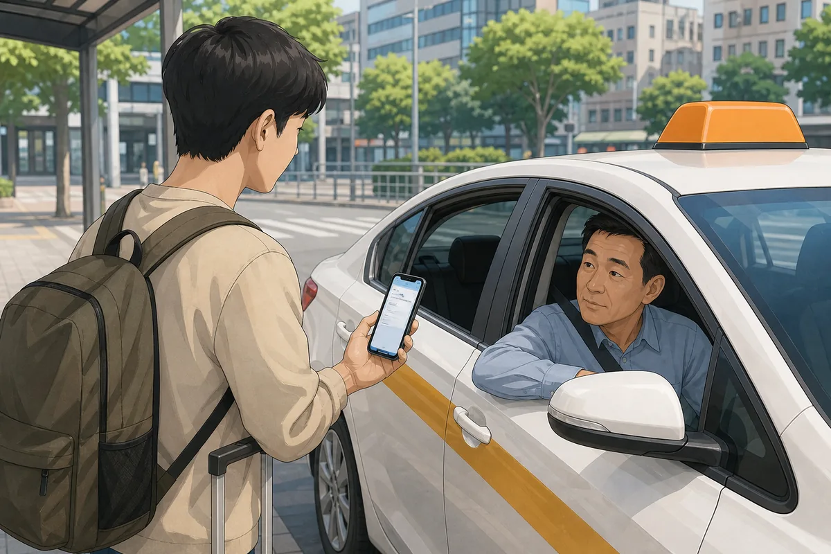 korean taxi phrases for showing a Korean destination address to the driver