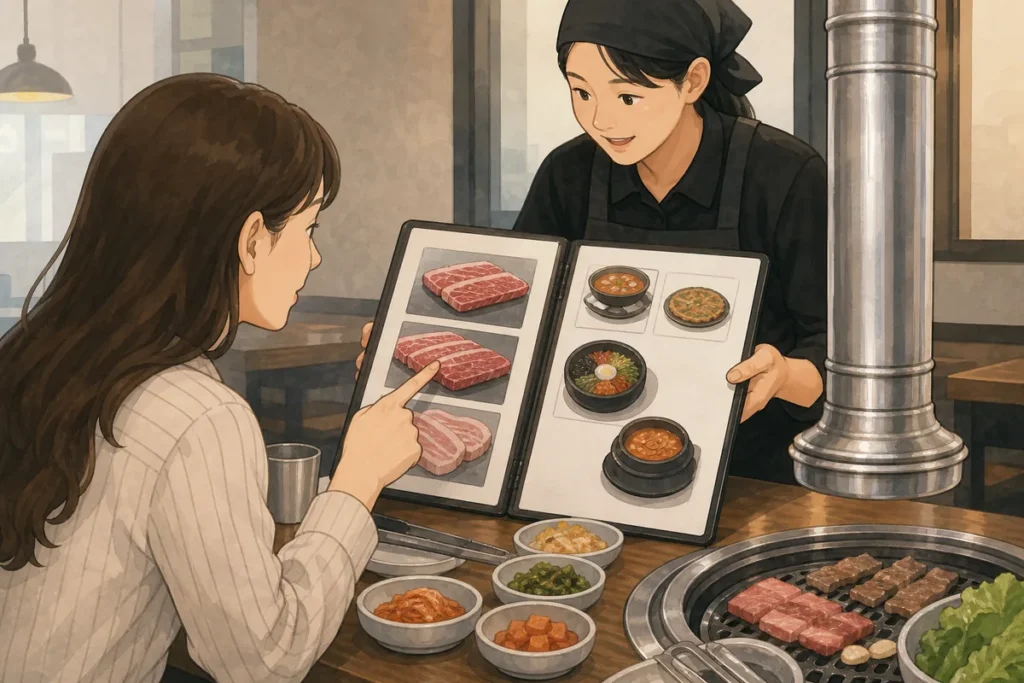 How to order at Korean restaurant without speaking Korean using a table call bell and simple pointing