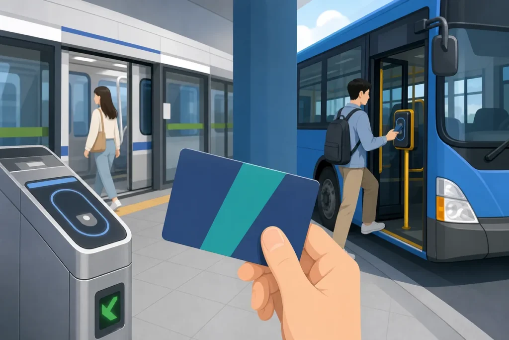 t money card guide for using subway and bus in Korea
