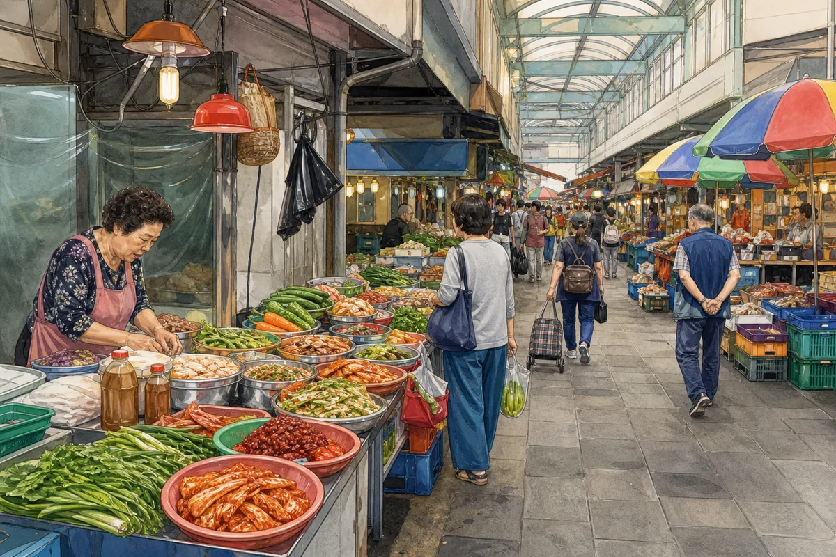 daejeon science city local traditional market street near the city center