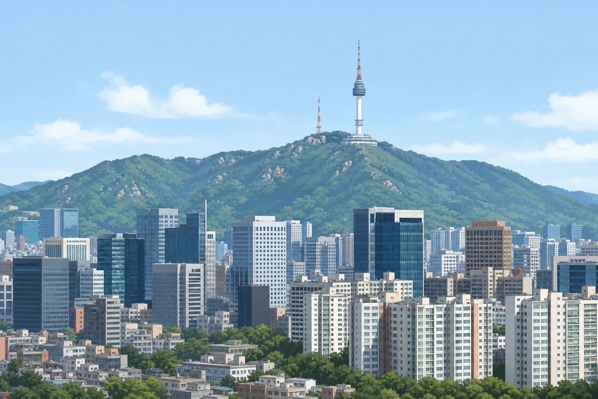 why korean cities full mountains Korean cities mountains with a Seoul ridge behind apartment blocks