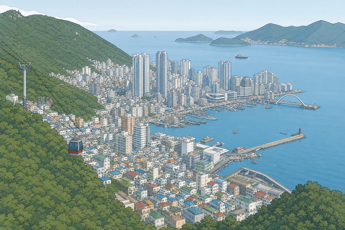 Busan hillside neighborhood showing how Korean cities mountains shape streets and housing