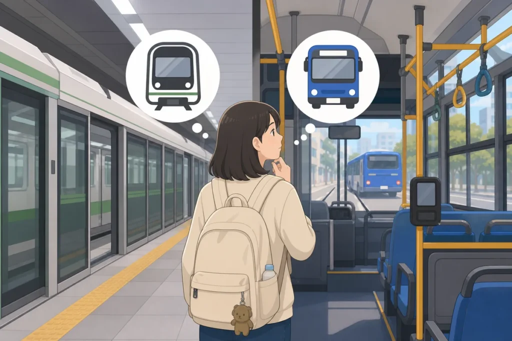Traveler checking what to do after taking the wrong subway or bus in Korea