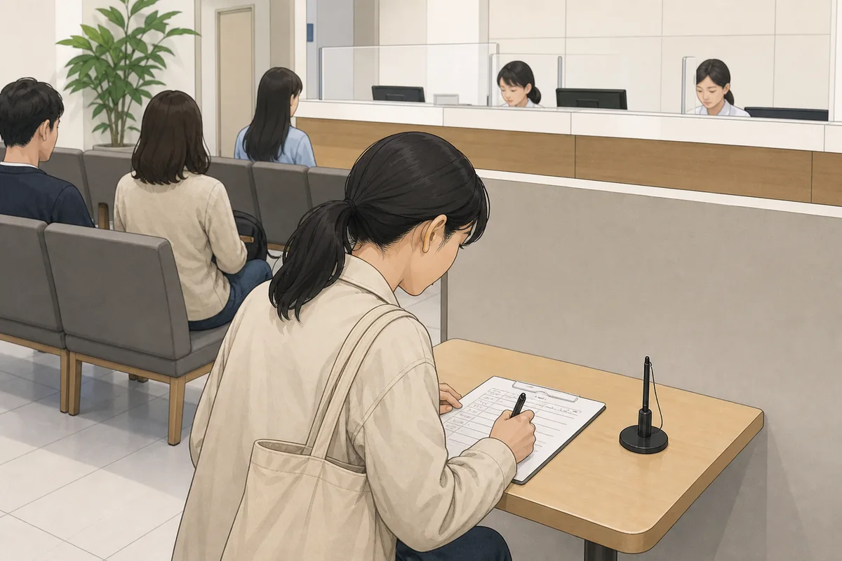 yeyak meaning explained with a clinic waiting area and walk-in registration counter
