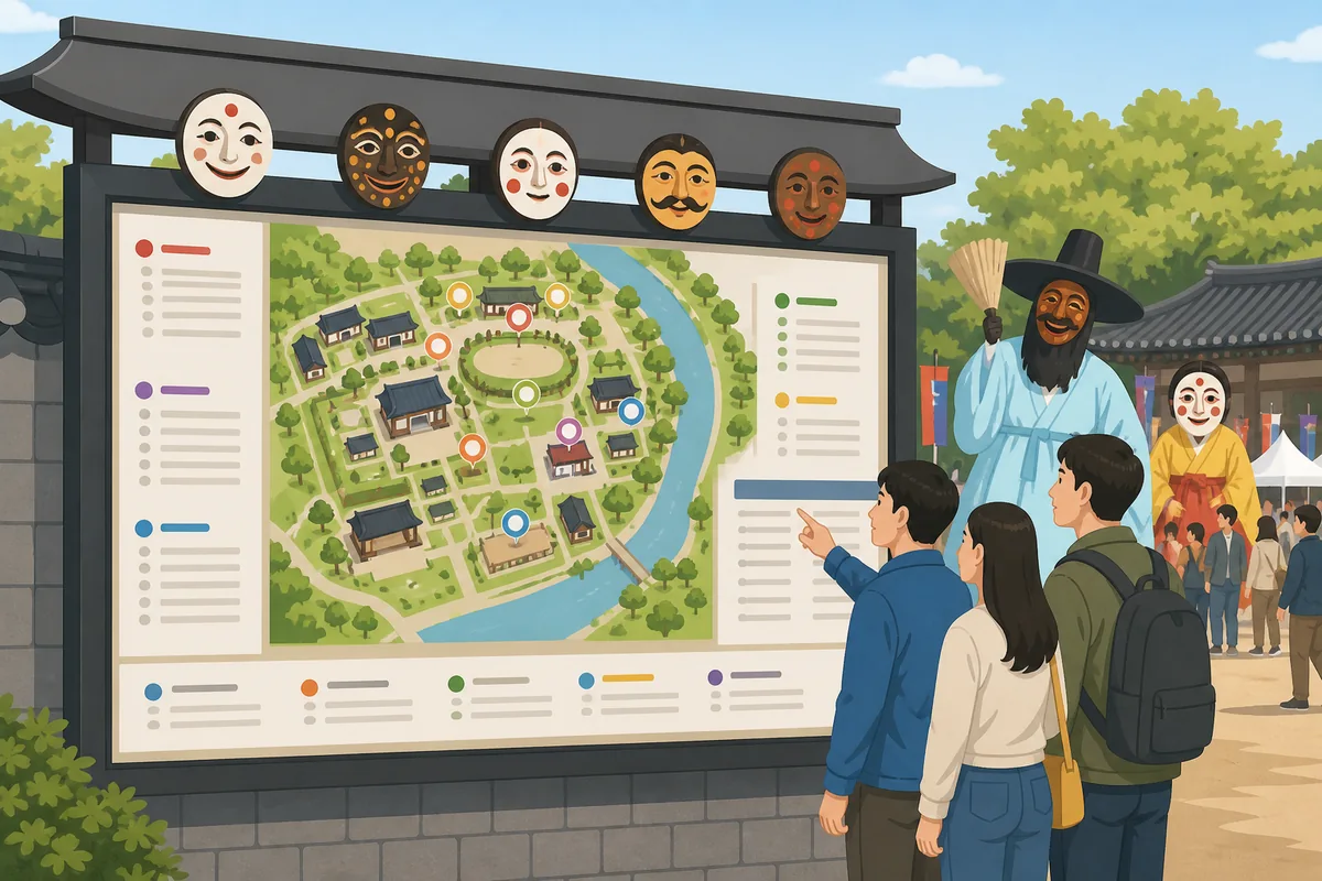 andong maskdance festival 2026 andong maskdance festival official map board at Maskdance Park near Andong Station