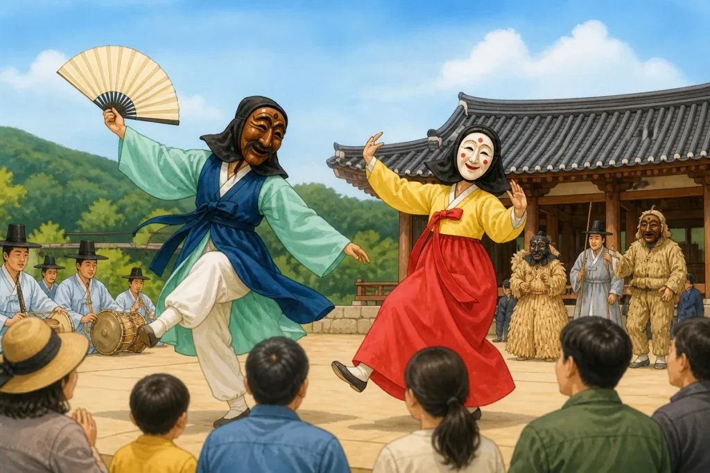 Andong Maskdance Festival 2026 at Maskdance Park with parade crowds and colorful masks
