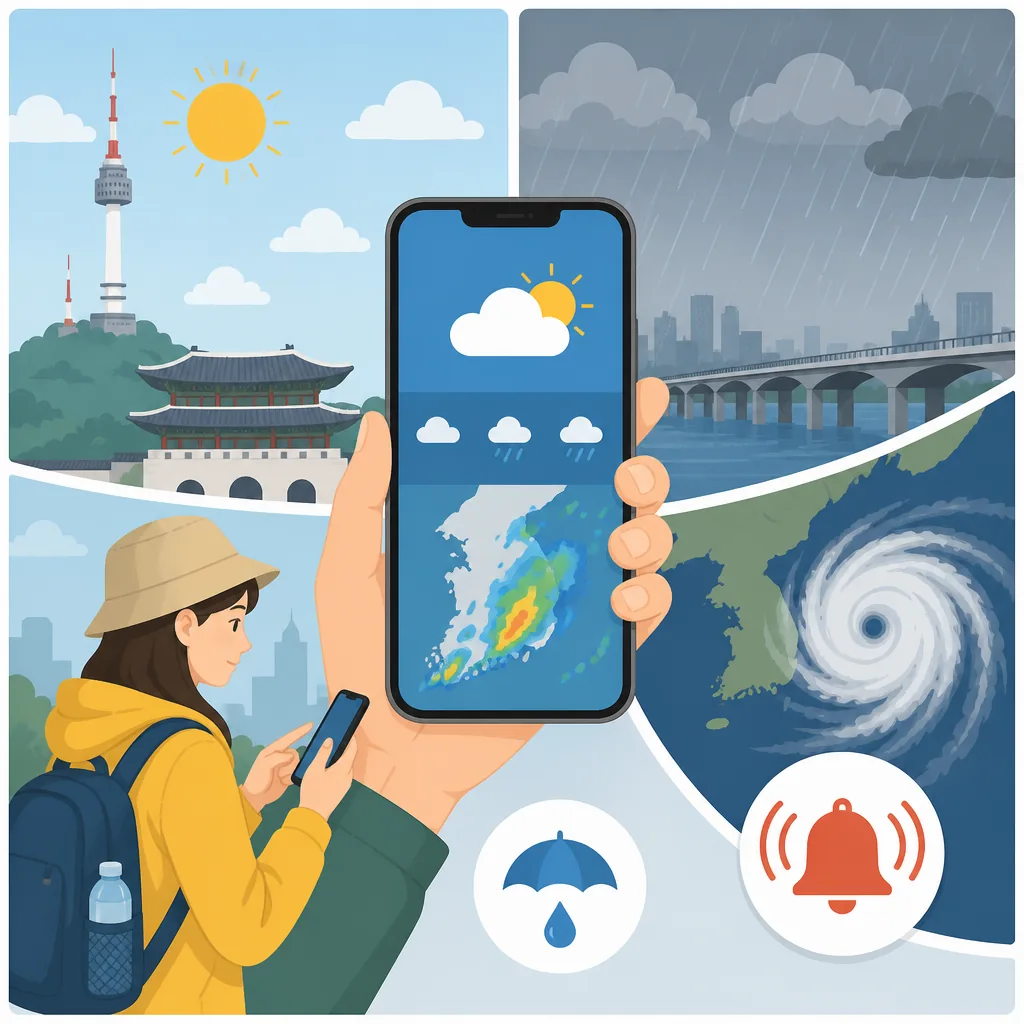korea weather apps decision order: KMA first, rain radar second, air quality third