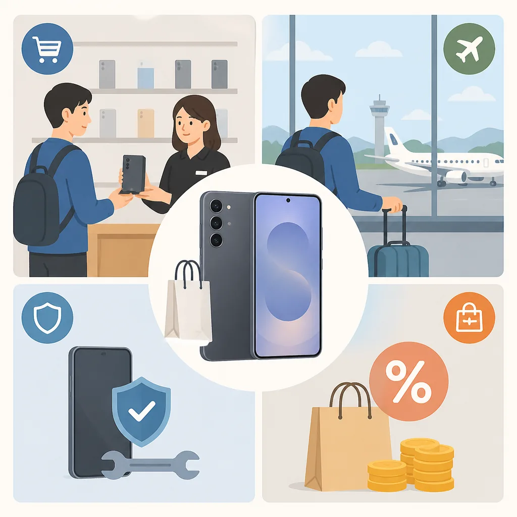 samsung galaxy s26 fe Korea buying checklist for tax refund, warranty, and overseas use