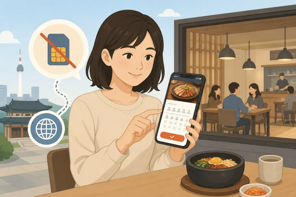 catchtable global booking screen for foreigners reserving a restaurant in Korea without a Korean phone number