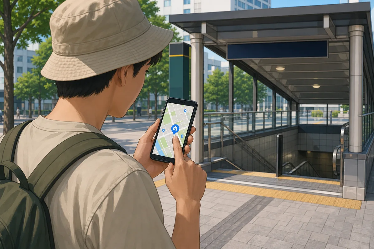 cooling centers seoul search on a map app near a Seoul subway station entrance