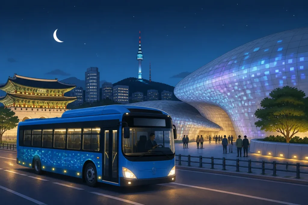 explore seoul night 2026 seoul at night guide showing Hongdae, DDP, and late-night return transport in Seoul
