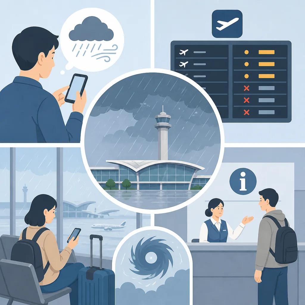 Step-by-step incheon airport typhoon guide to check airline notices, airport boards, and transport before departure