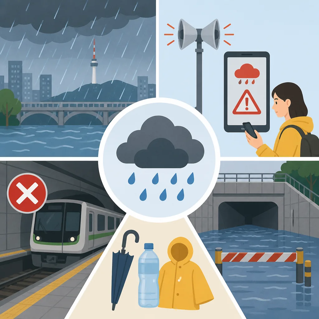 heavy rain travel guide checklist for flood alerts, subway closures, and safe routes