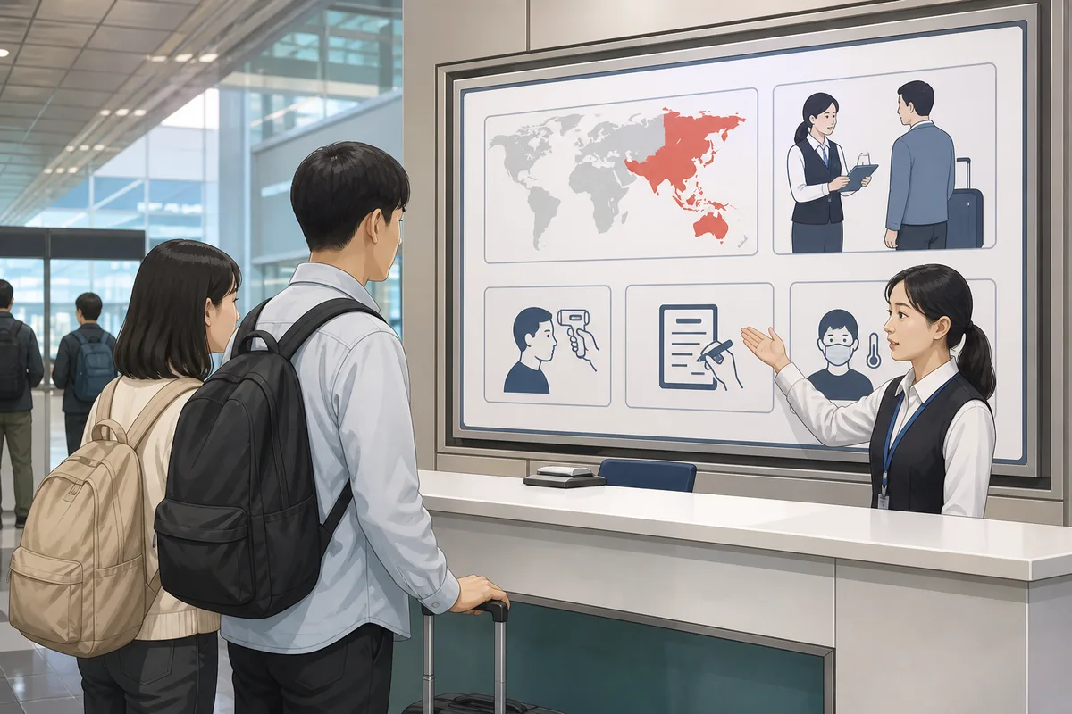 Korea arrival notice for health declaration and quarantine guidance
