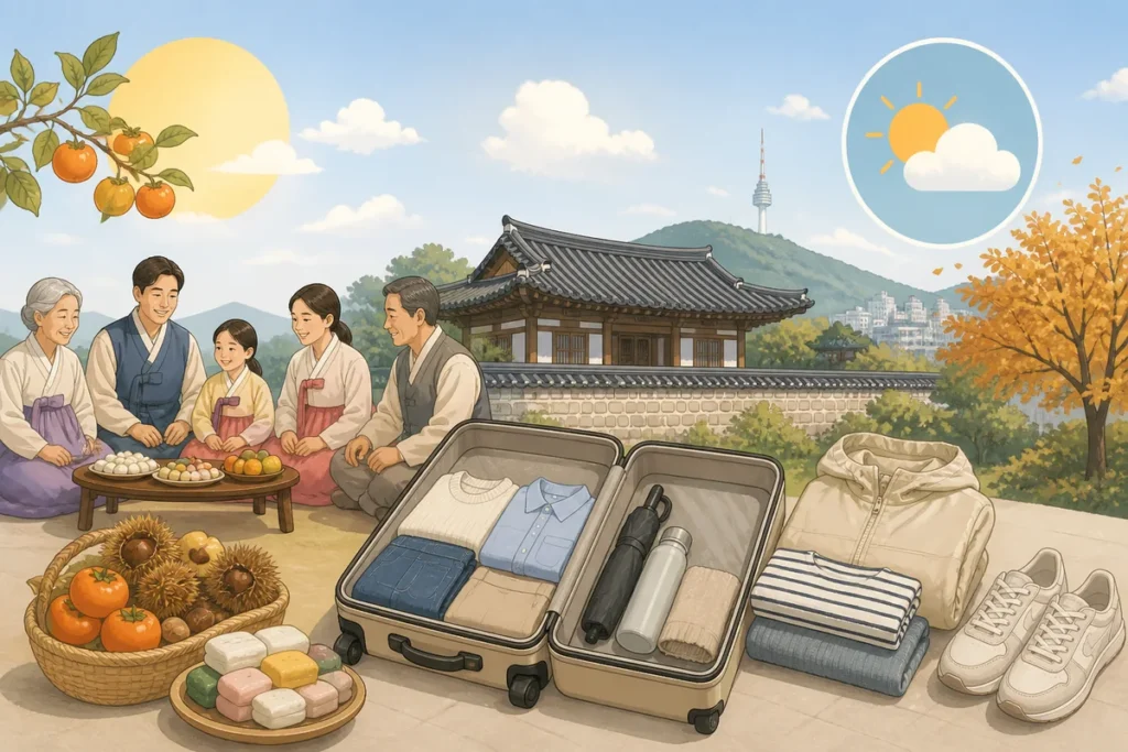 korea september 2026 korea in september travel guide showing Chuseok timing, weather shifts, crowds, and what to pack
