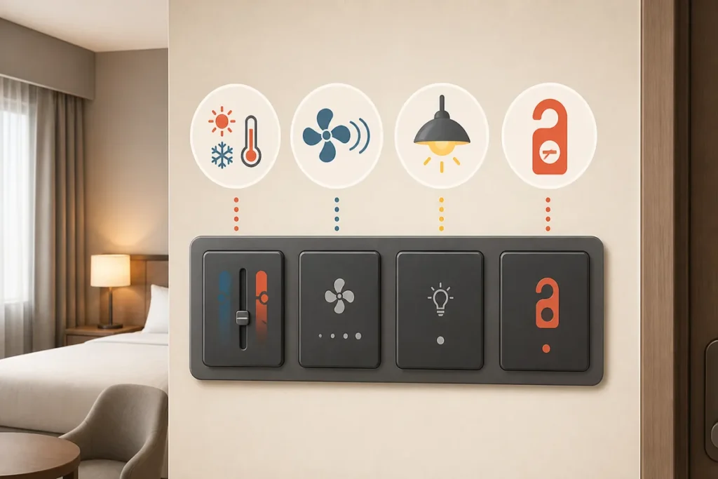 korean hotel room controls explained korean hotel room controls panel with heating and air conditioning icons