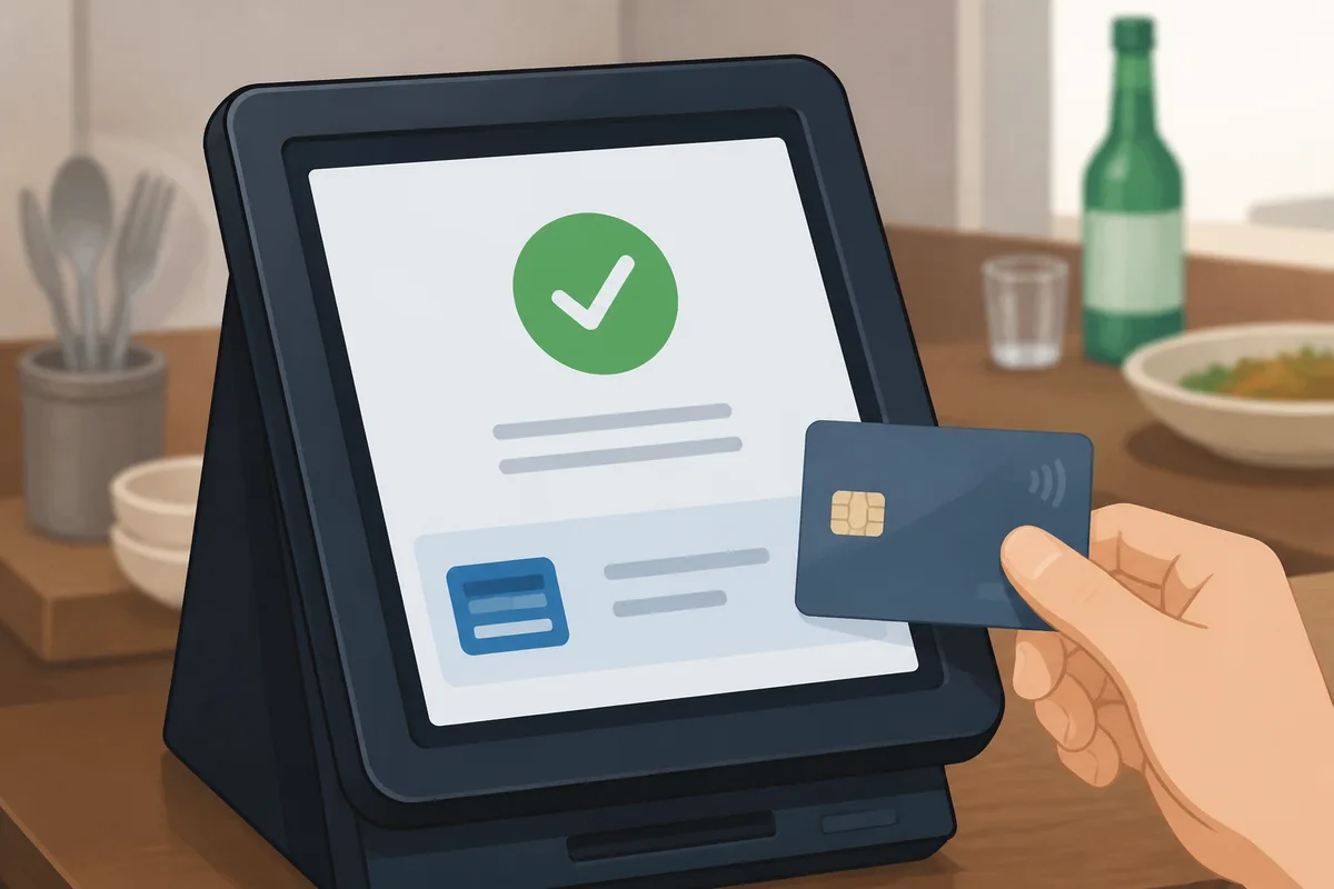 korean restaurant receipts card payment slip showing approval number and approved amount