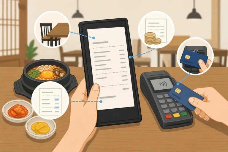 korean restaurant receipts explained korean restaurant receipts showing table number total VAT and card payment details