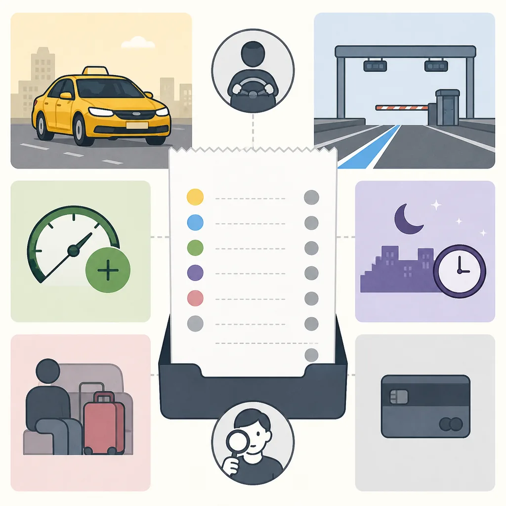 korean taxi receipts checklist for fare toll surcharge and key details