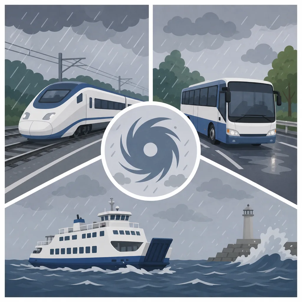 ktx buses ferries typhoon official check flow for train, bus, and ferry travelers
