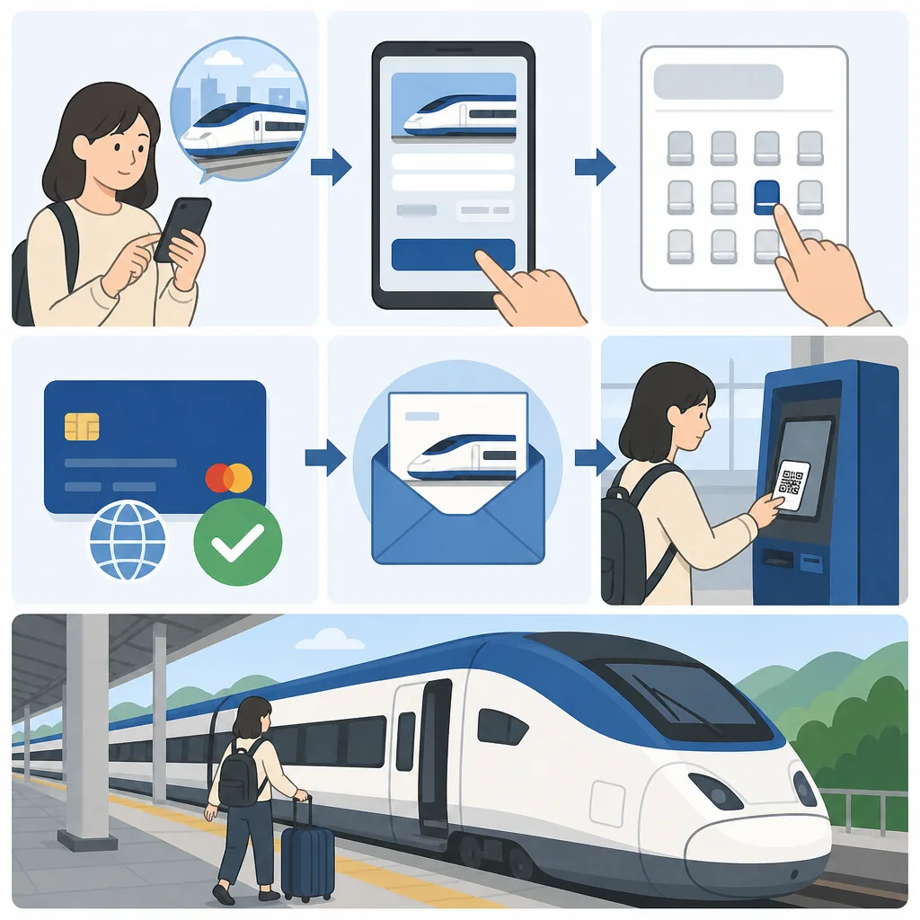 ktx tickets booking flow for foreigners without a Korean account