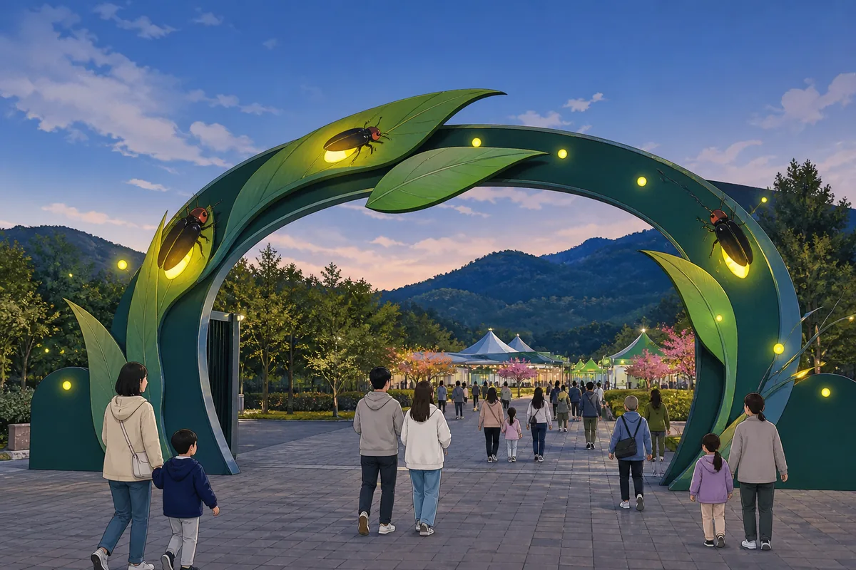 muju firefly festival 2026 muju firefly festival entrance area showing the main venue and arriving visitors