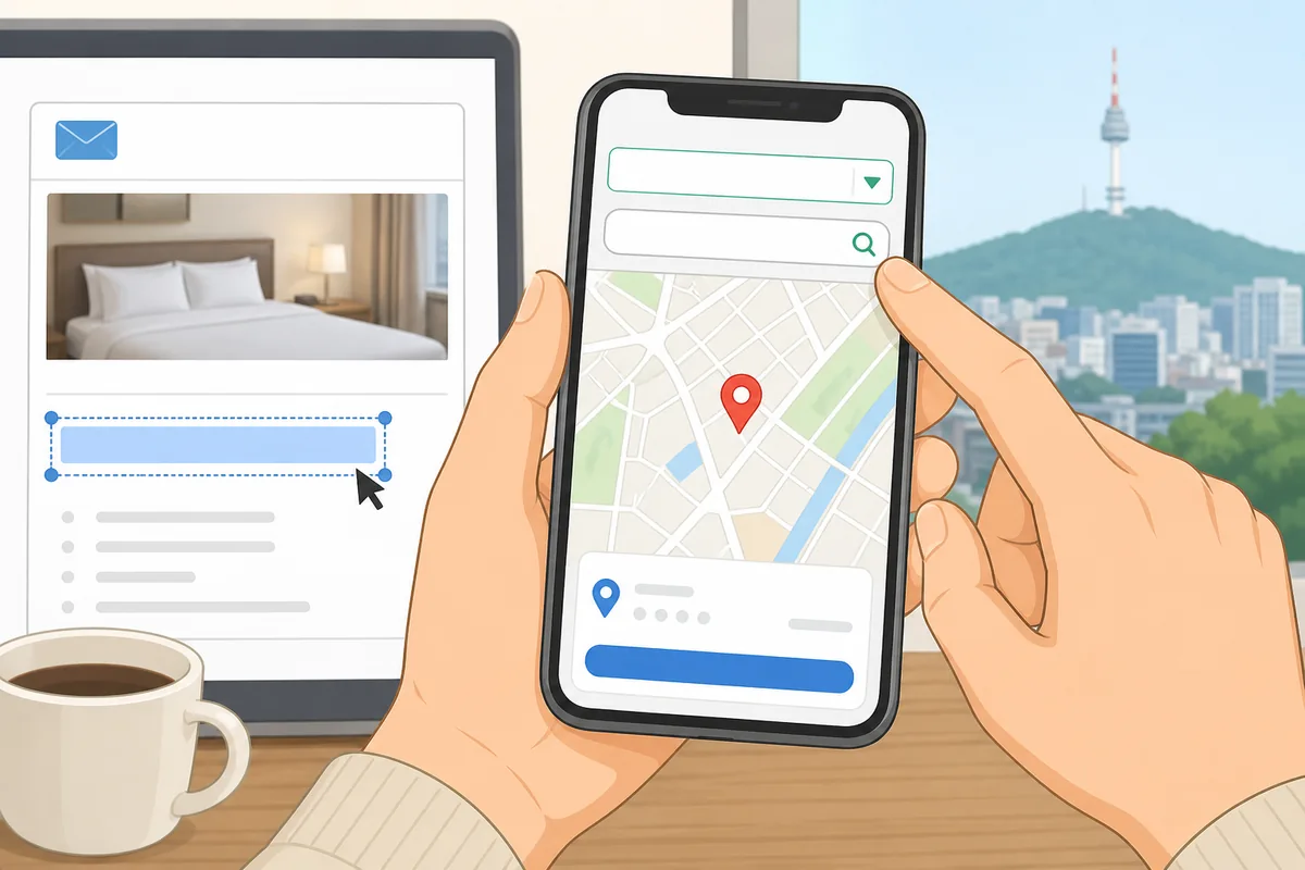 copy-pasted Korean road-name address entered into Naver Map search bar