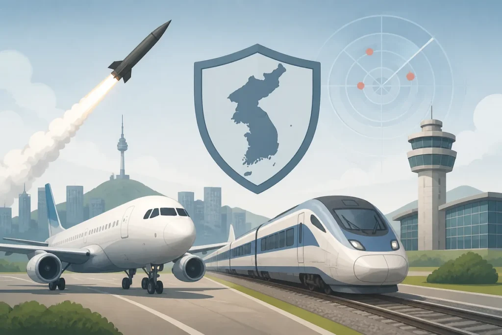 north korea fired missiles travel check at Incheon Airport departures board