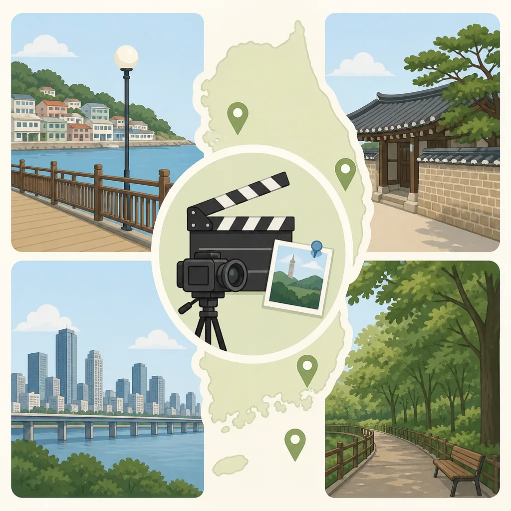 our sticky love filming locations map showing Bukchon, Gyeonghuigung, and Mangwon-dong