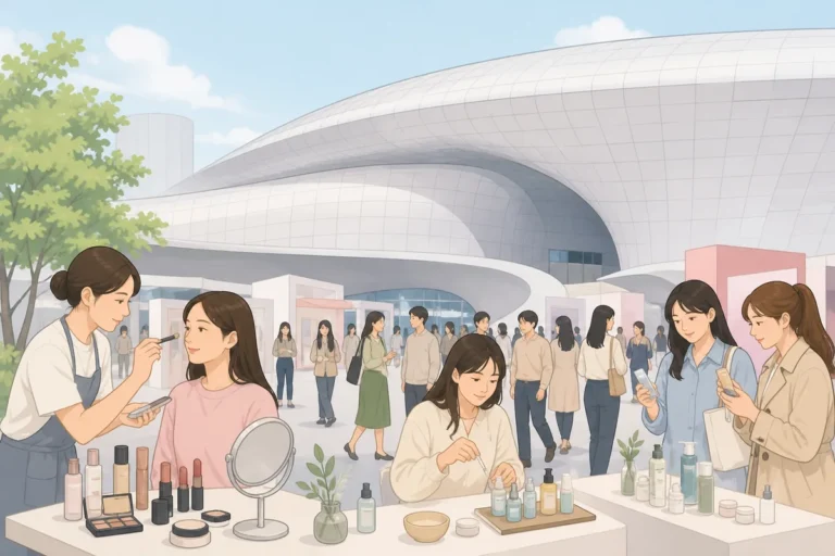 seoul beauty week 2026 seoul beauty week at DDP exterior with visitors arriving for the public K-beauty event