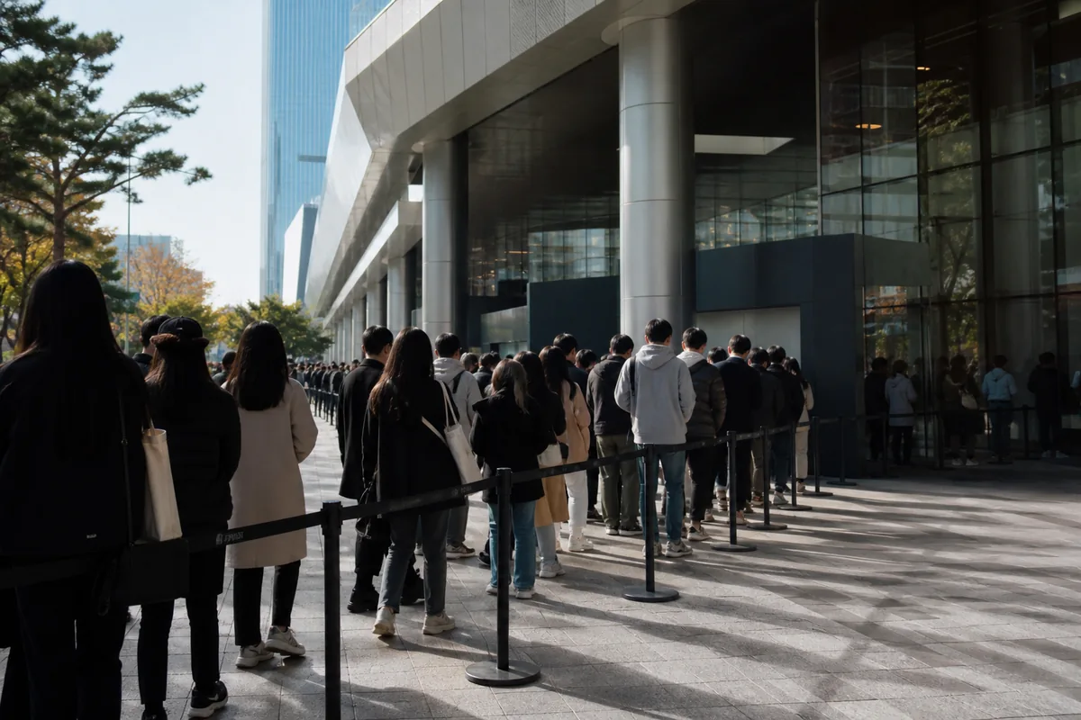 Lotte World Tower fashion week pop-up area showing public shopping and brand activation space