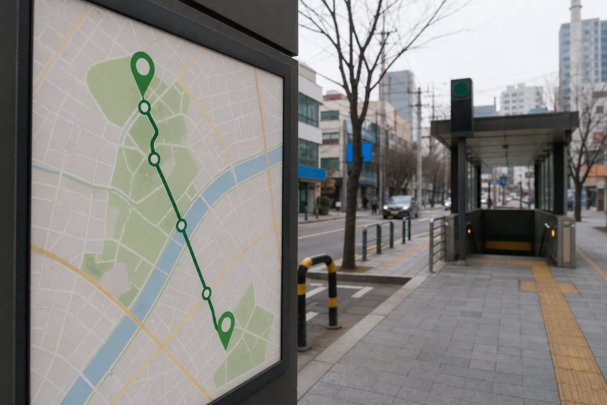 walking route from Seoul Forest to Seongsu near the seoul international garden show area