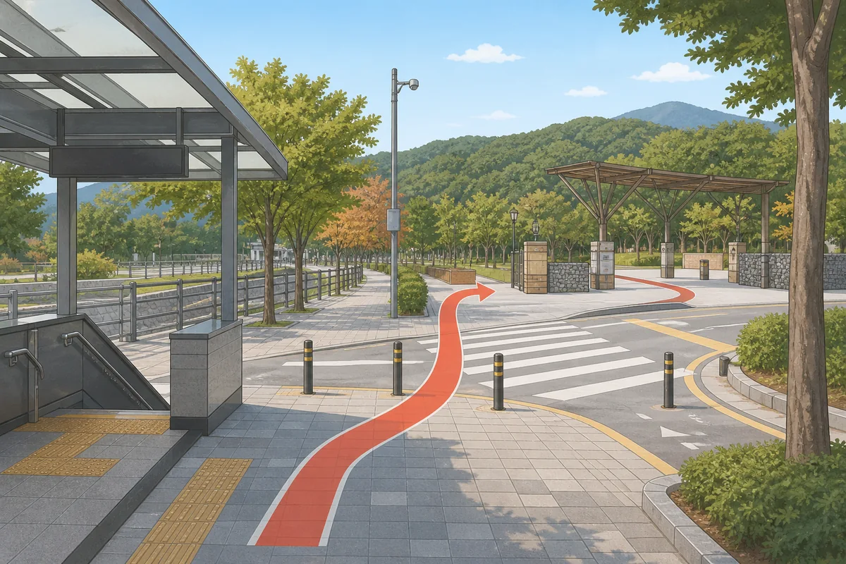 Route from Yangjae Station to Maeheon Citizen's Forest for the seoul international garden show