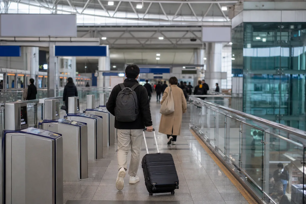 KTX boarding area at Seoul Station and Suseo Station with signs, gates, and platform access